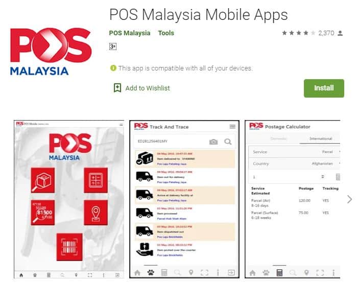 Pos malaysia web laman Pos Malaysia